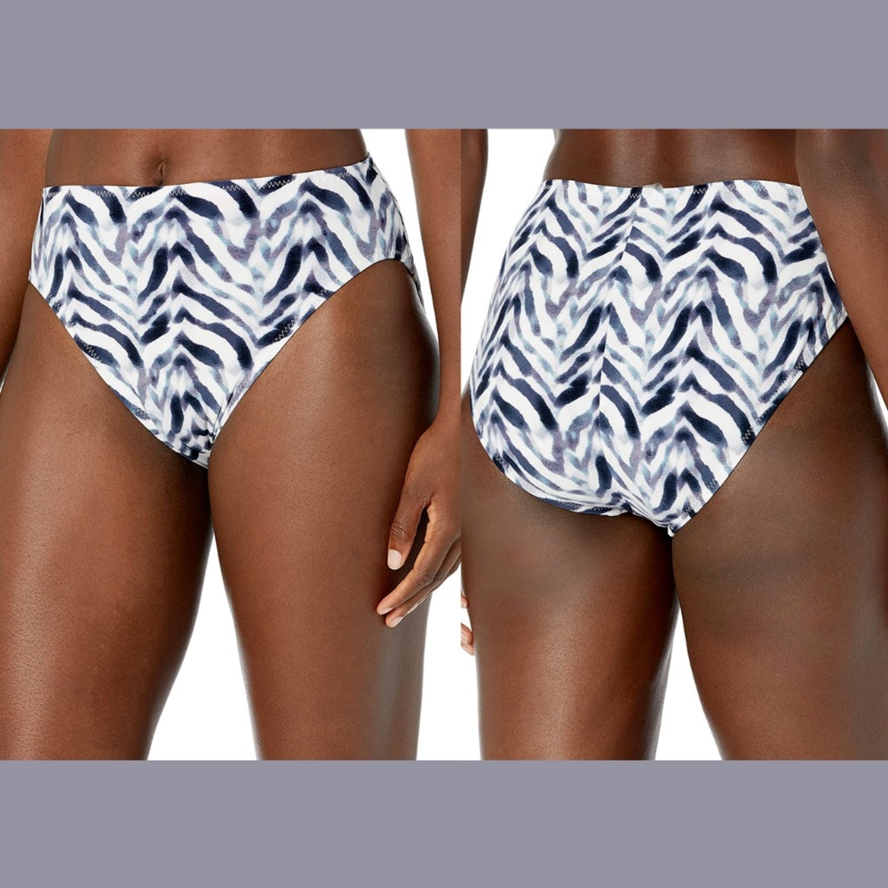 NWT Norma Kamali [ XXL ] High Waisted High‎ Cut Bikini Bottom in Zebra